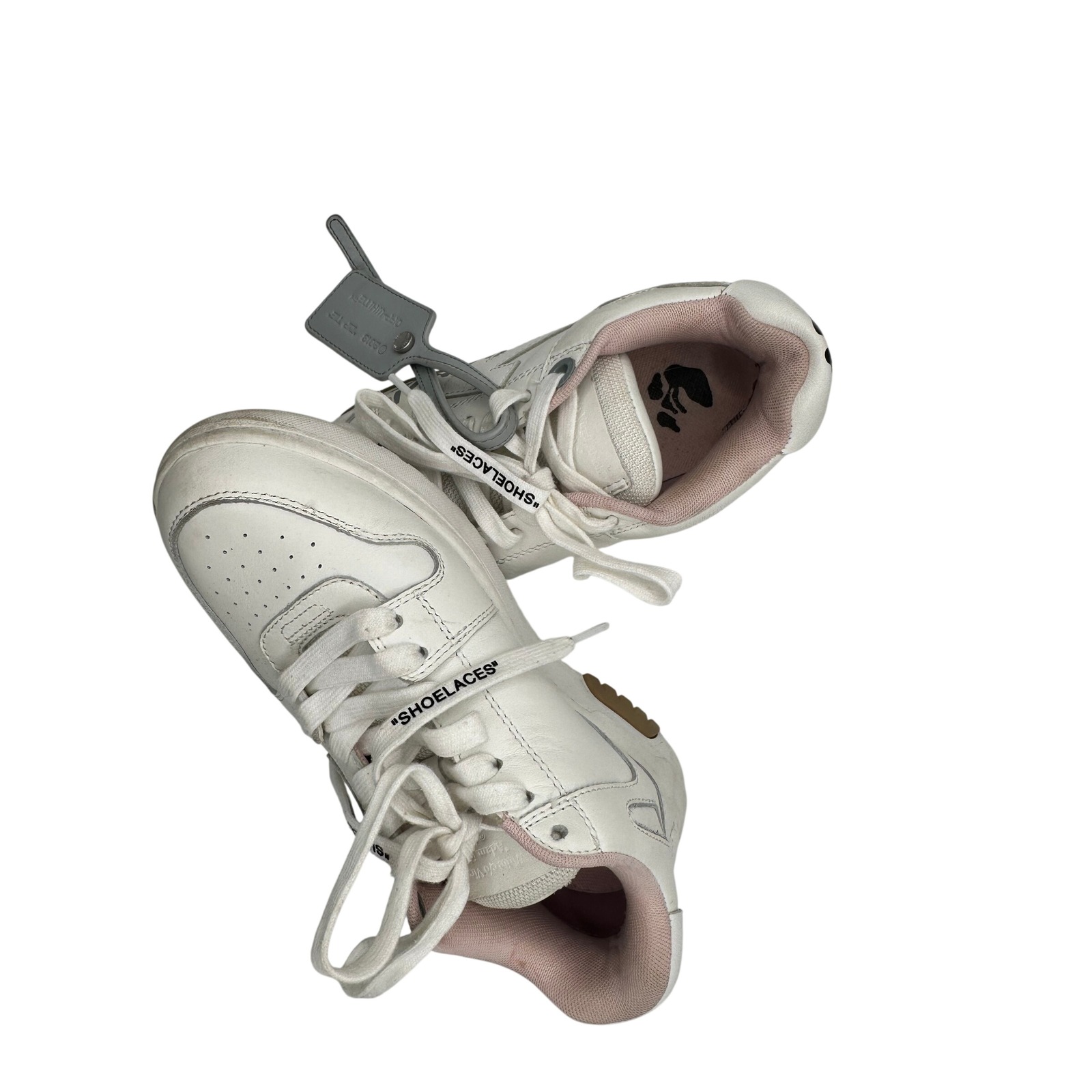 Off-White Kids Out Of Office White Pink For Walking Sneakers Zip Tie Tag